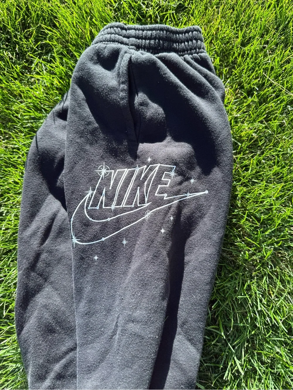 Nike Kids Black Jogger Sweatpants with White Logo